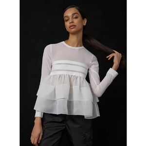 Cynthia Rowley Velvet Ribbon Organza Top